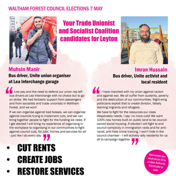 Thumbnail of leaflet - Trade Unionist and Socialist Coalition leaflet