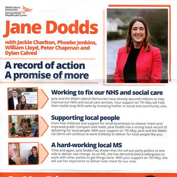 Thumbnail of leaflet - Liberal Democrats leaflet