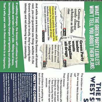 Thumbnail of leaflet - Conservative and Unionist Party leaflet