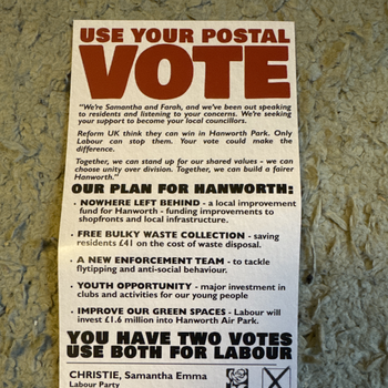 Thumbnail of leaflet - Labour Party leaflet