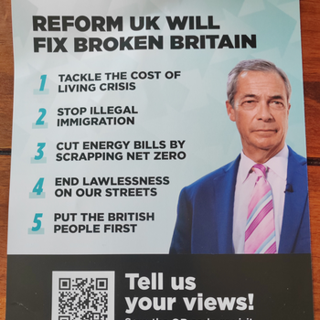 Thumbnail of leaflet - Reform UK leaflet