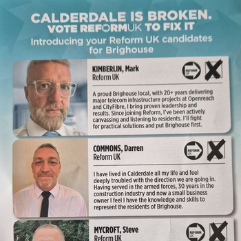 Thumbnail of leaflet - Reform UK leaflet