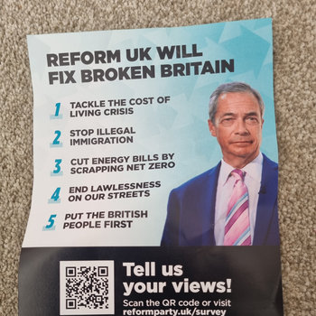 Thumbnail of leaflet - Reform UK leaflet