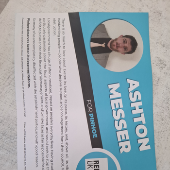 Thumbnail of leaflet - Reform UK leaflet