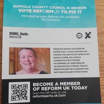 Thumbnail of leaflet - Reform UK leaflet