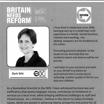 Thumbnail of leaflet - Reform UK leaflet