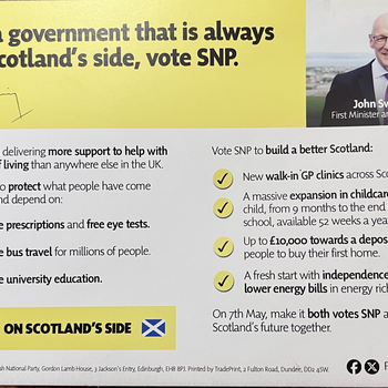 Thumbnail of leaflet - Scottish National Party (SNP) leaflet
