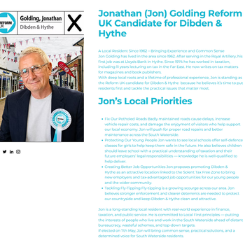 Thumbnail of leaflet - Reform UK leaflet