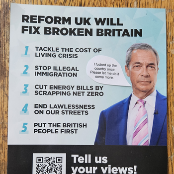 Thumbnail of leaflet - Reform UK leaflet