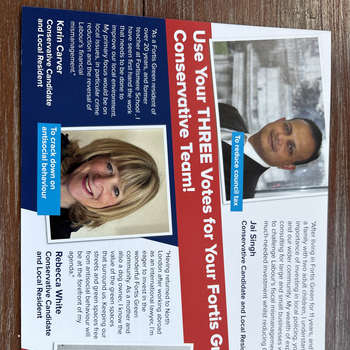 Thumbnail of leaflet - Conservative and Unionist Party leaflet