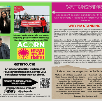 Thumbnail of leaflet - Trade Unionist and Socialist Coalition leaflet