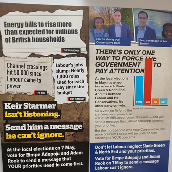 Thumbnail of leaflet - Conservative and Unionist Party leaflet