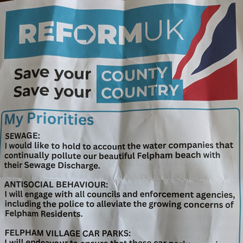 Thumbnail of leaflet - Reform UK leaflet