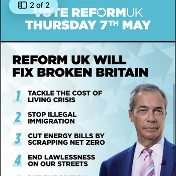 Thumbnail of leaflet - Reform UK leaflet