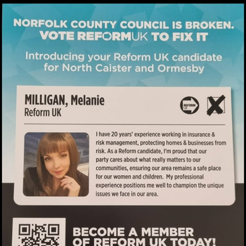 Thumbnail of leaflet - Reform UK leaflet