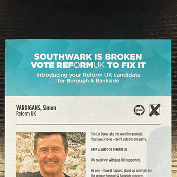 Thumbnail of leaflet - Reform UK leaflet