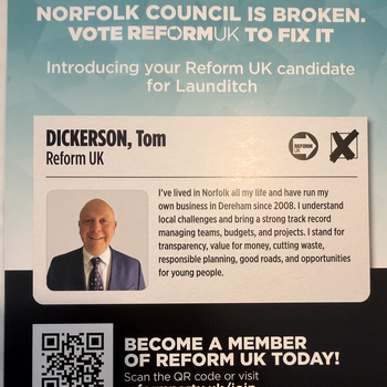 Thumbnail of leaflet - Reform UK leaflet