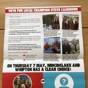 Thumbnail of leaflet - Labour Party leaflet
