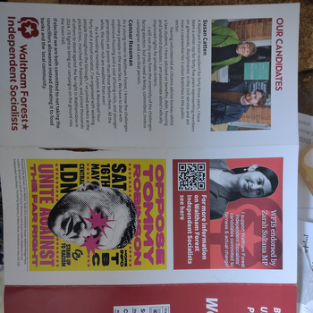 Thumbnail of leaflet - Waltham Forest Independent Socialists leaflet