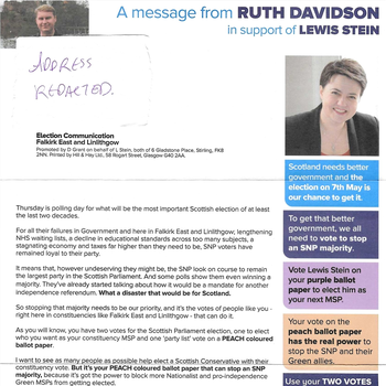 Thumbnail of leaflet - Conservative and Unionist Party leaflet