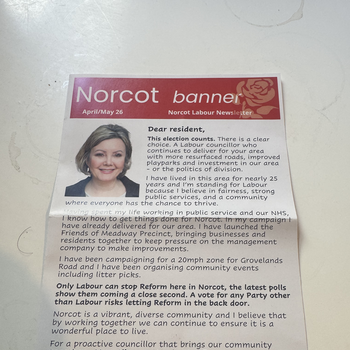 Thumbnail of leaflet - Labour Party leaflet