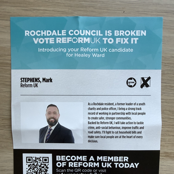 Thumbnail of leaflet - Reform UK leaflet