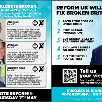 Thumbnail of leaflet - Reform UK leaflet