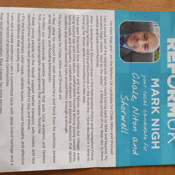 Thumbnail of leaflet - Reform UK leaflet
