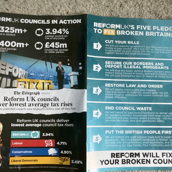 Thumbnail of leaflet - Reform UK leaflet