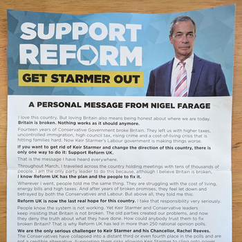 Thumbnail of leaflet - Reform UK leaflet