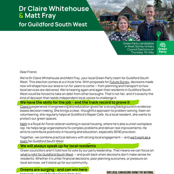 Thumbnail of leaflet - Green Party leaflet