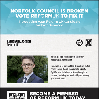 Thumbnail of leaflet - Reform UK leaflet