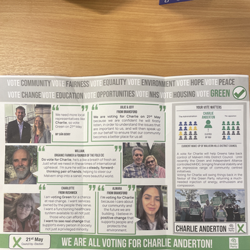 Thumbnail of leaflet - Green Party leaflet