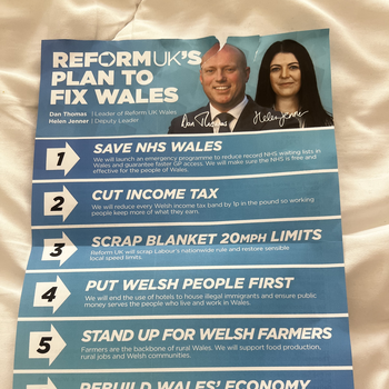 Thumbnail of leaflet - Reform UK leaflet