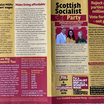 Thumbnail of leaflet - Scottish Socialist Party leaflet