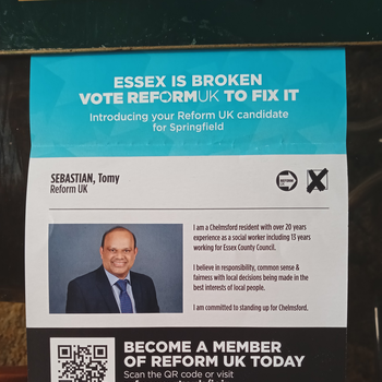 Thumbnail of leaflet - Reform UK leaflet