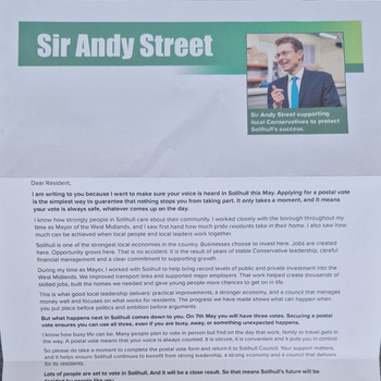 Thumbnail of leaflet - Conservative and Unionist Party leaflet