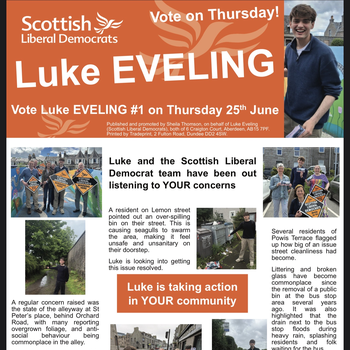 Thumbnail of leaflet - Liberal Democrats leaflet