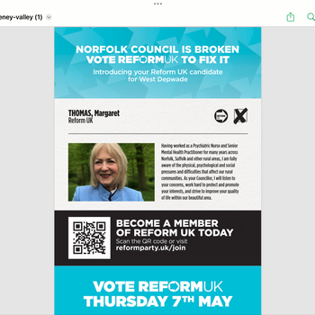 Thumbnail of leaflet - Reform UK leaflet