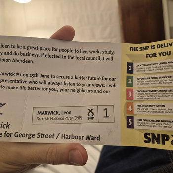 Thumbnail of leaflet - Scottish National Party (SNP) leaflet