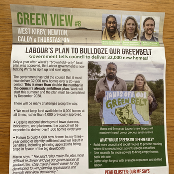 Thumbnail of leaflet - Green Party leaflet