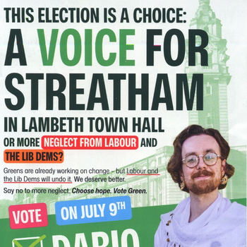 Thumbnail of leaflet - Green Party leaflet