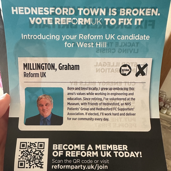 Thumbnail of leaflet - Reform UK leaflet