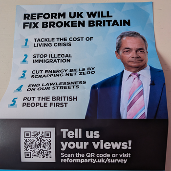 Thumbnail of leaflet - Reform UK leaflet