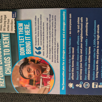 Thumbnail of leaflet - Conservative and Unionist Party leaflet