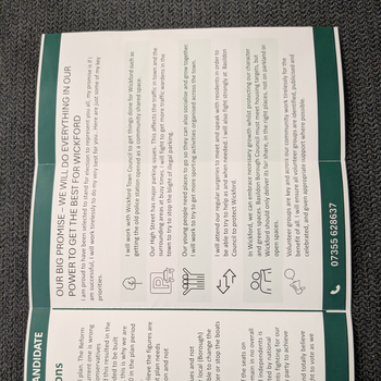Thumbnail of leaflet - Wickford Independents leaflet