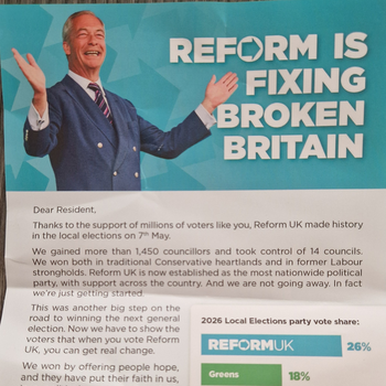 Thumbnail of leaflet - Reform UK leaflet