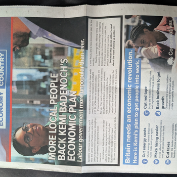Thumbnail of leaflet - Conservative and Unionist Party leaflet