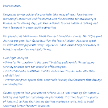 Thumbnail of leaflet - Reform UK leaflet