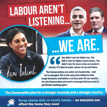 Thumbnail of leaflet - Conservative and Unionist Party leaflet